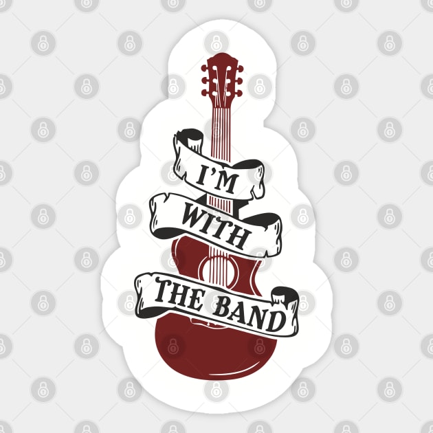 I'm With the Band Guitar Groupie Vibes Sticker by Anticorporati